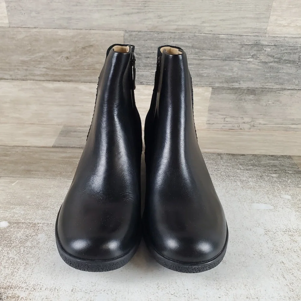 Dansko Denay Womens Ankle Boots Sz 7 - 7.5 Black Leather Waterproof Side Zip